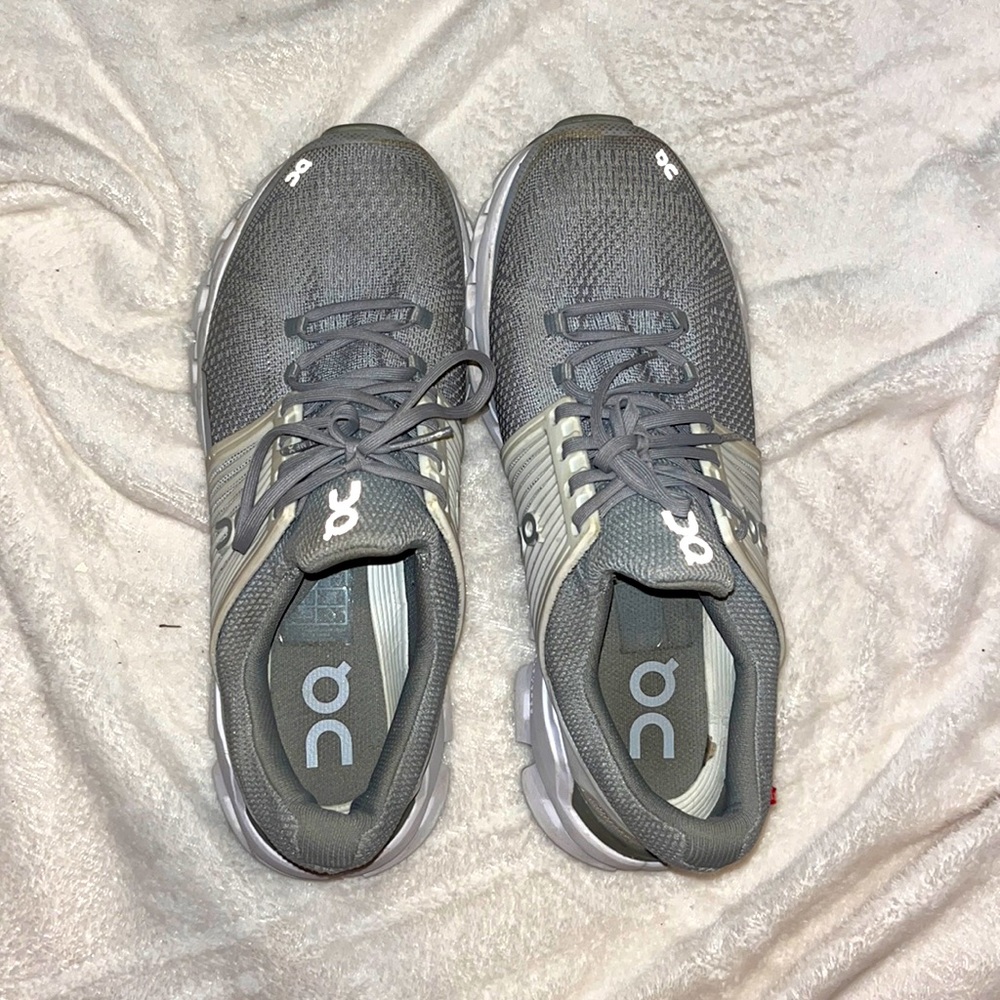 On Grey Tennis Shoes